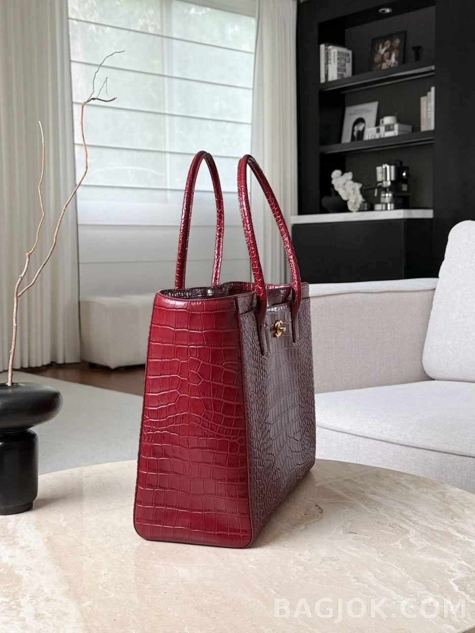 샤넬 Chanel 26s 크로커다일 카프스킨 미디움 쇼핑백 상세 이미지