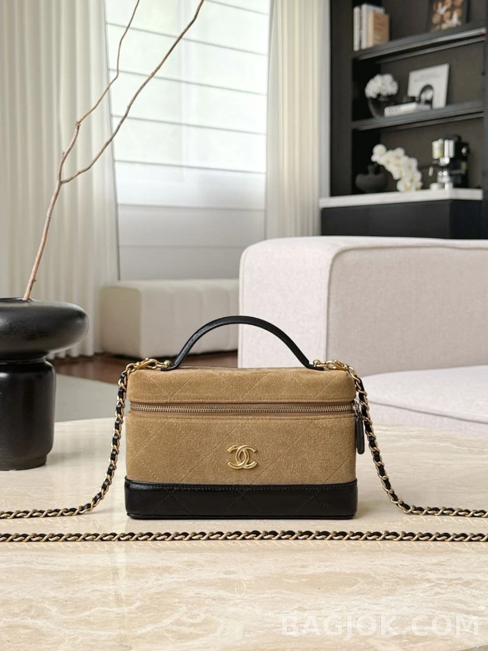 샤넬 Chanel 26s LP 스웨이드 체인 베니티 케이스 상세 이미지