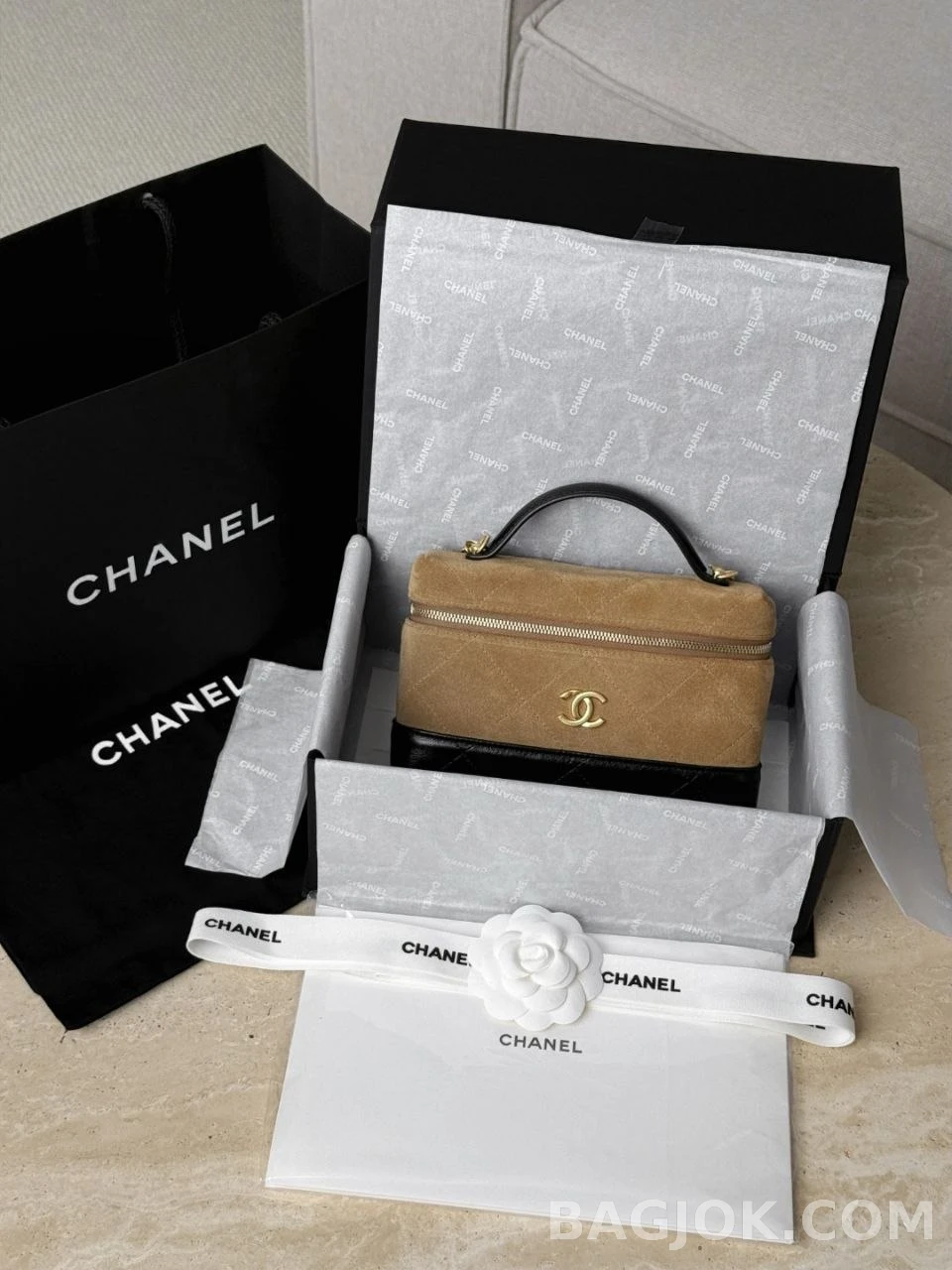샤넬 Chanel 26s LP 스웨이드 체인 베니티 케이스 상세 이미지