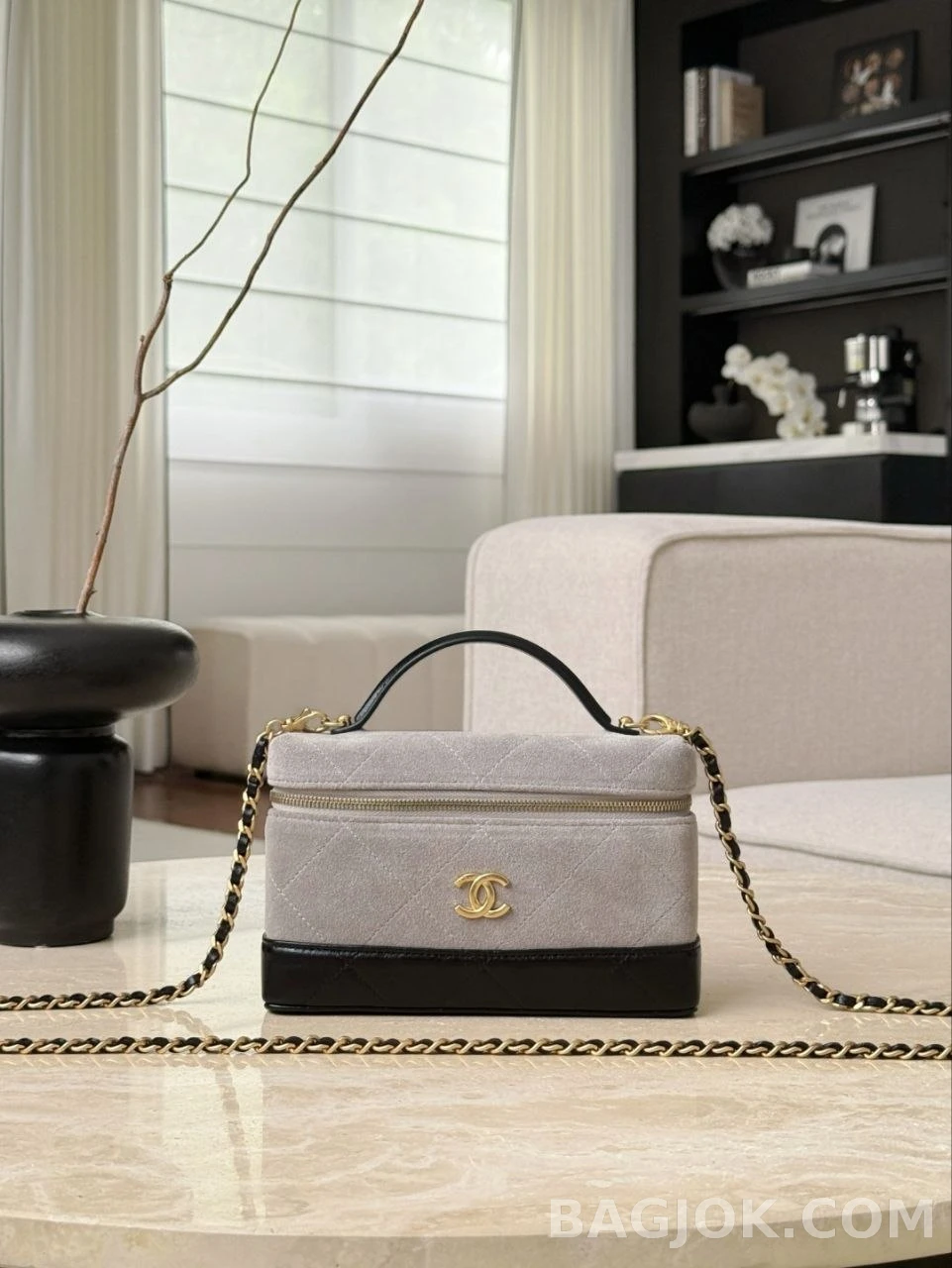 샤넬 Chanel 26s LP 스웨이드 체인 베니티 케이스 상세 이미지