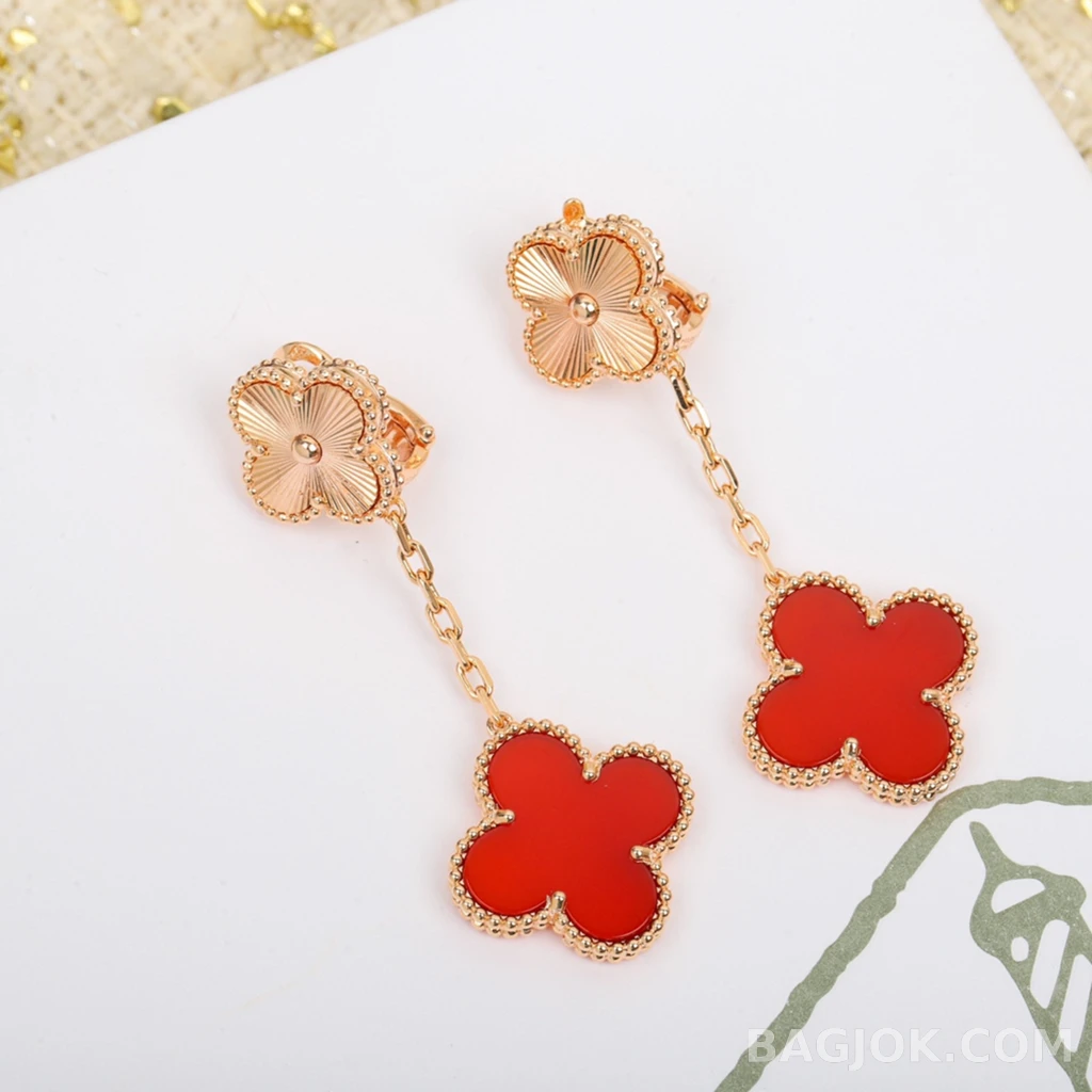 반클리프 아펠 Van Cleef & Arpels 레드 카넬리안 귀걸이 상세 이미지