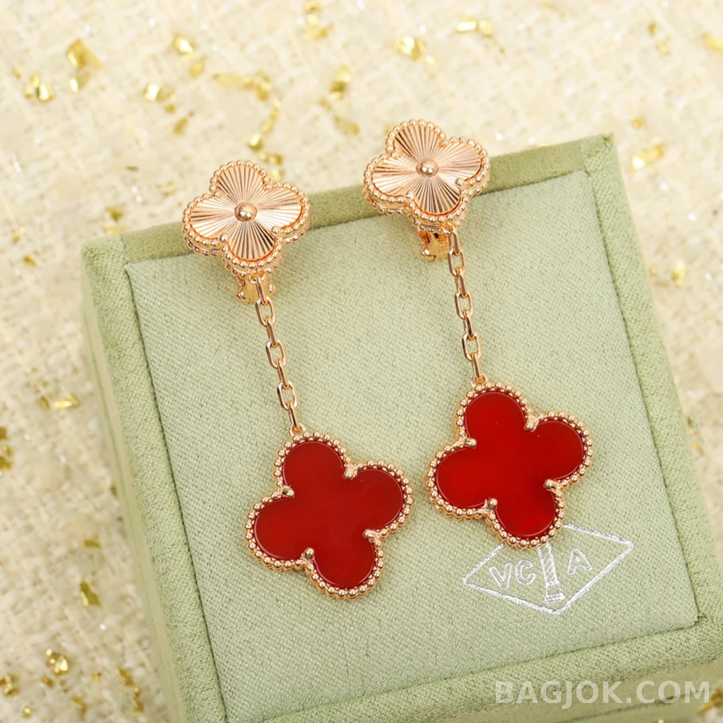 반클리프 아펠 Van Cleef & Arpels 레드 카넬리안 귀걸이 상세 이미지