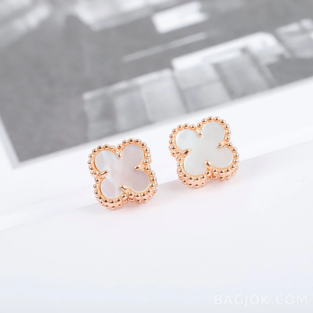 반클리프 아펠 Van Cleef & Arpels Vintage Alhambra 로즈골드 미니 귀걸이 상세 이미지