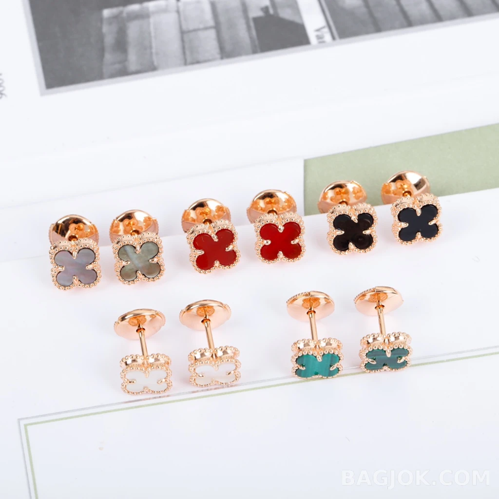 반클리프 아펠 Van Cleef & Arpels Vintage Alhambra 로즈골드 미니 귀걸이 상세 이미지