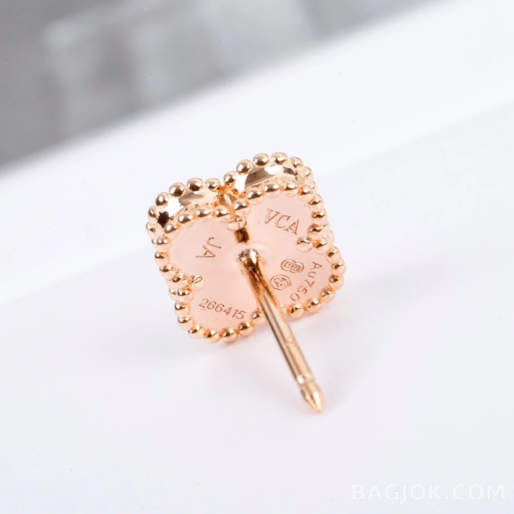 반클리프 아펠 Van Cleef & Arpels Vintage Alhambra 로즈골드 미니 귀걸이 상세 이미지