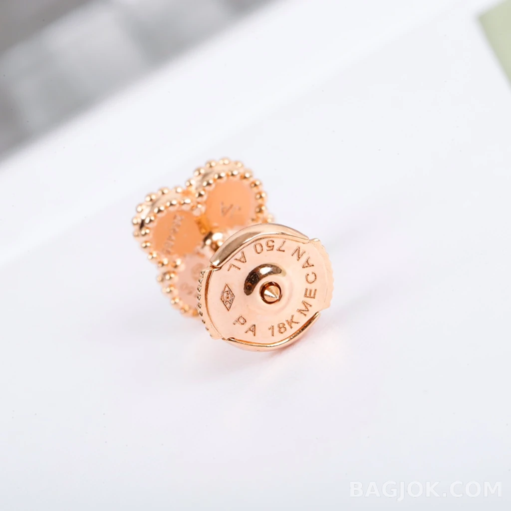 반클리프 아펠 Van Cleef & Arpels Vintage Alhambra 로즈골드 미니 귀걸이 상세 이미지