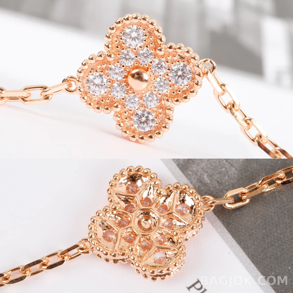 반클리프 아펠 Van Cleef & Arpels Vintage Alhambra 로즈 골드 기요셰 팔찌 상세 이미지