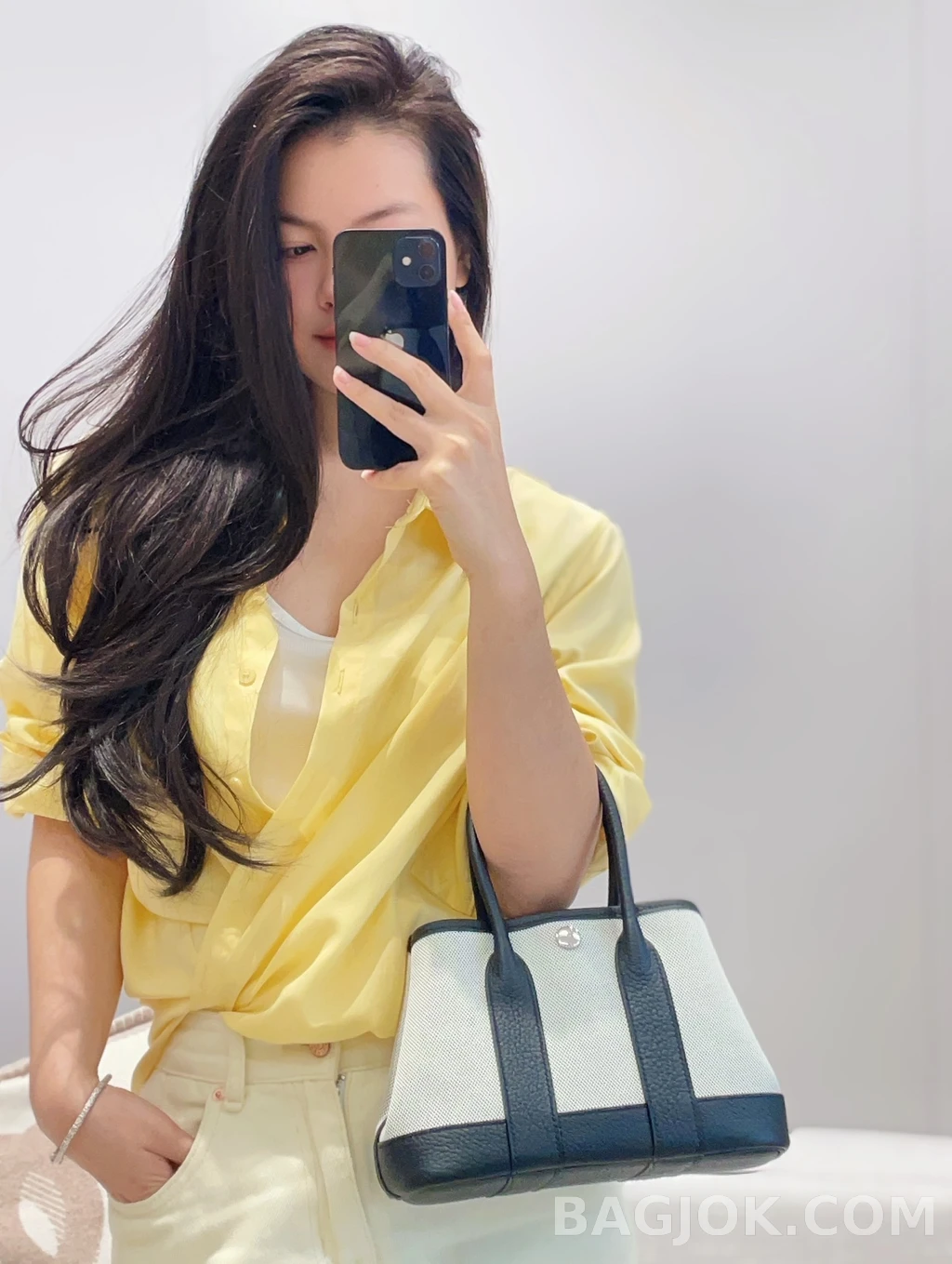 에르메스 Hermes 가든파티 미니 23 캔버스×네곤다 레더 상세 이미지