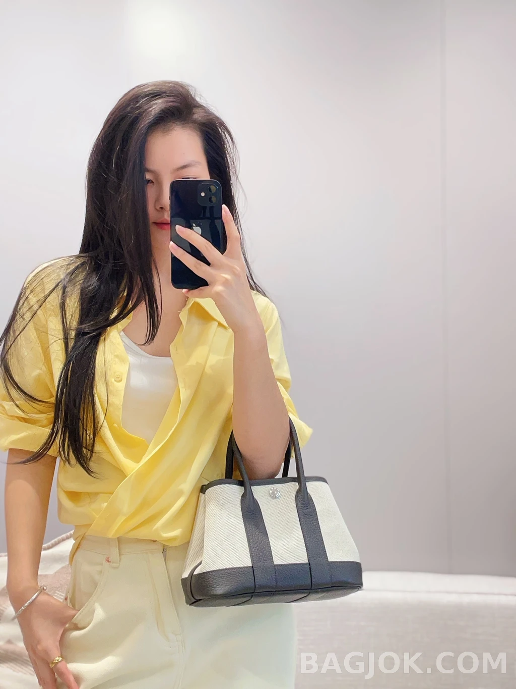 에르메스 Hermes 가든파티 미니 23 캔버스×네곤다 레더 상세 이미지