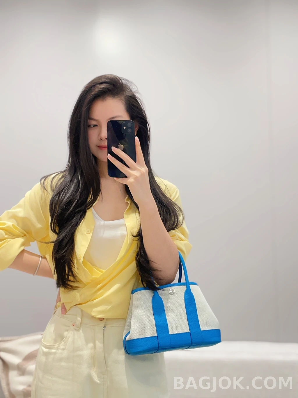 에르메스 Hermes 가든파티 미니 23 캔버스×네곤다 레더 상세 이미지