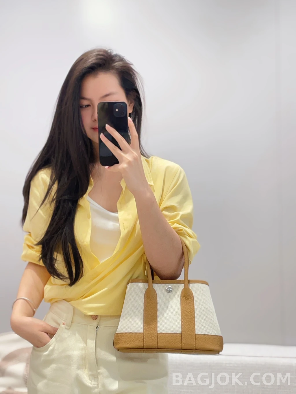 에르메스 Hermes 가든파티 미니 23 캔버스×네곤다 레더 상세 이미지