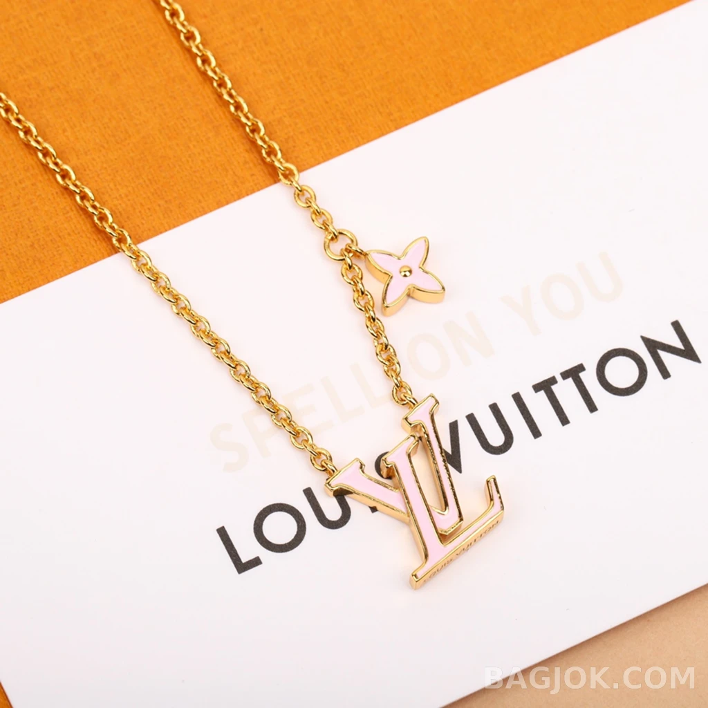 루이비통 Louis Vuitton 핑크 로고 목걸이 상세 이미지