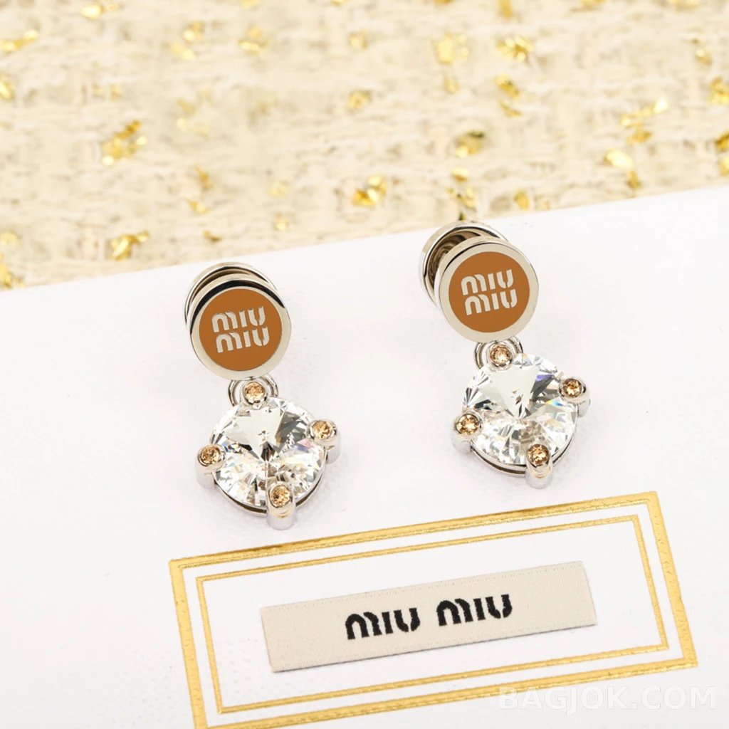 미우미우 Miu Miu 로고 스톤 귀걸이 상세 이미지