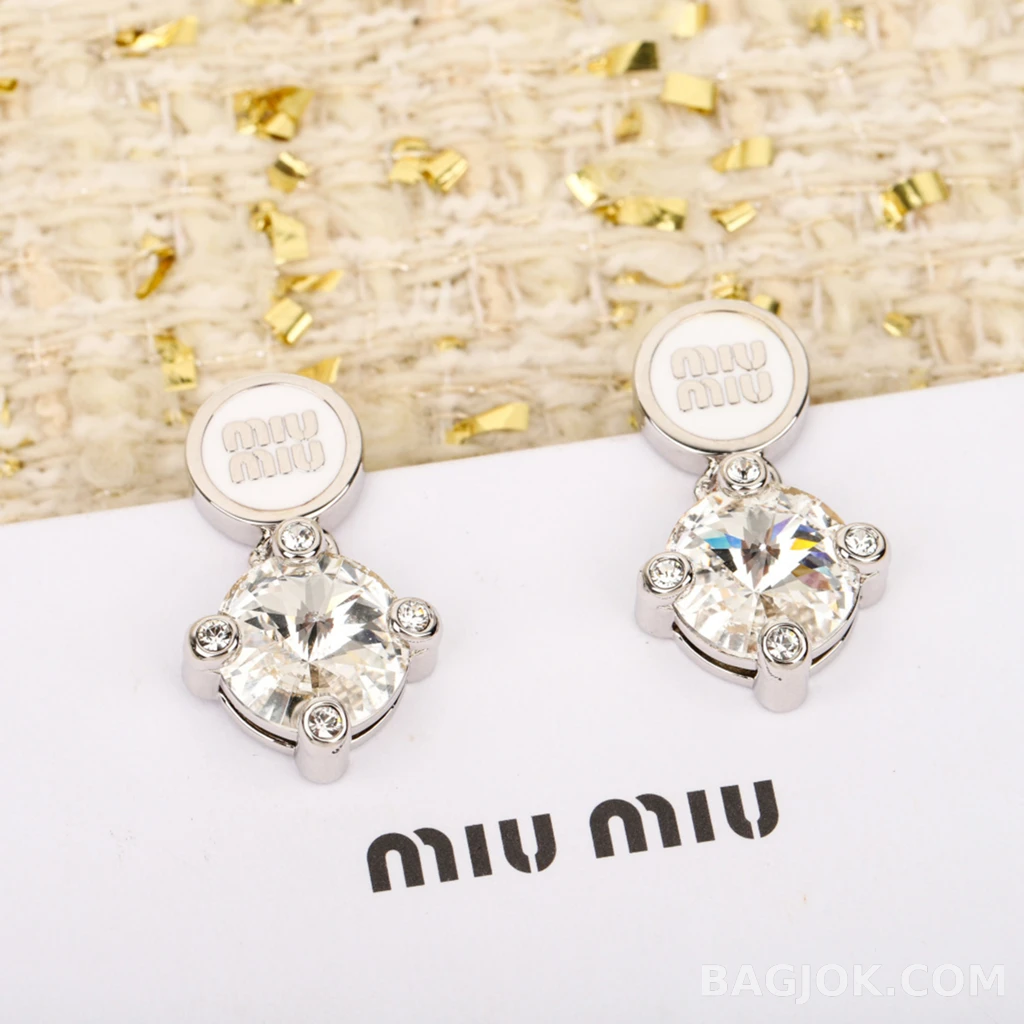 미우미우 Miu Miu 로고 스톤 귀걸이 상세 이미지