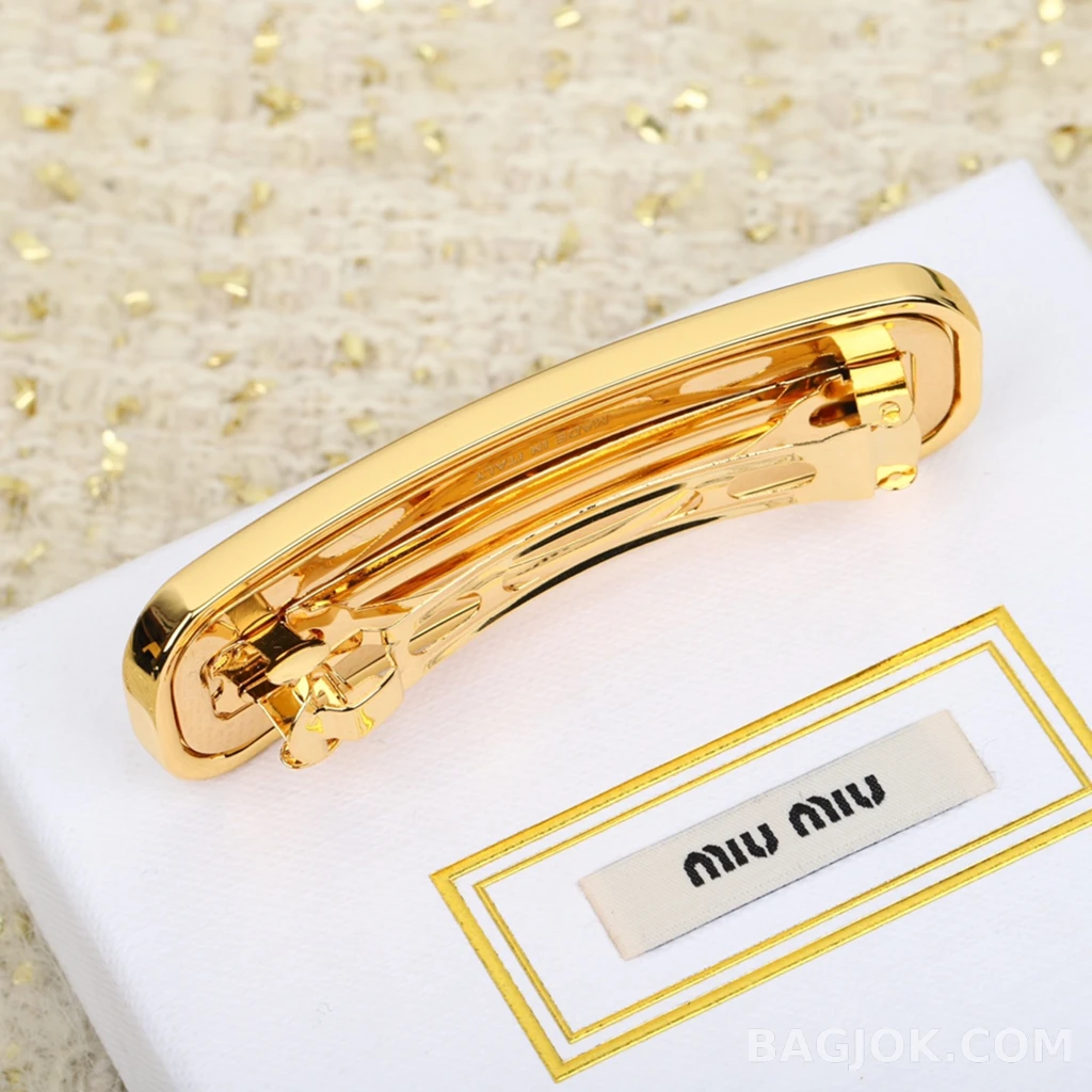 미우미우 Miu Miu 로고 풀스톤 헤어클립 상세 이미지