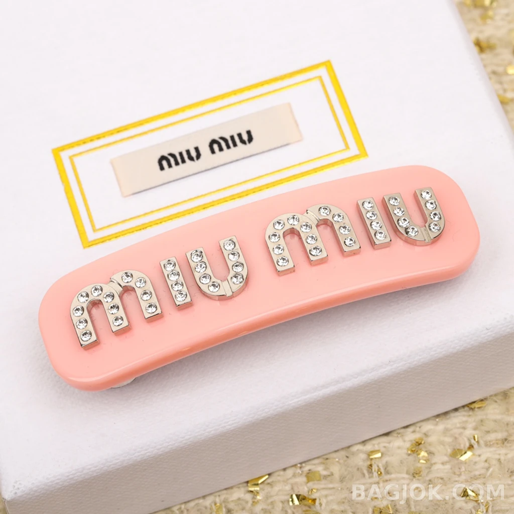 미우미우 Miu Miu 로고 풀스톤 헤어클립 상세 이미지
