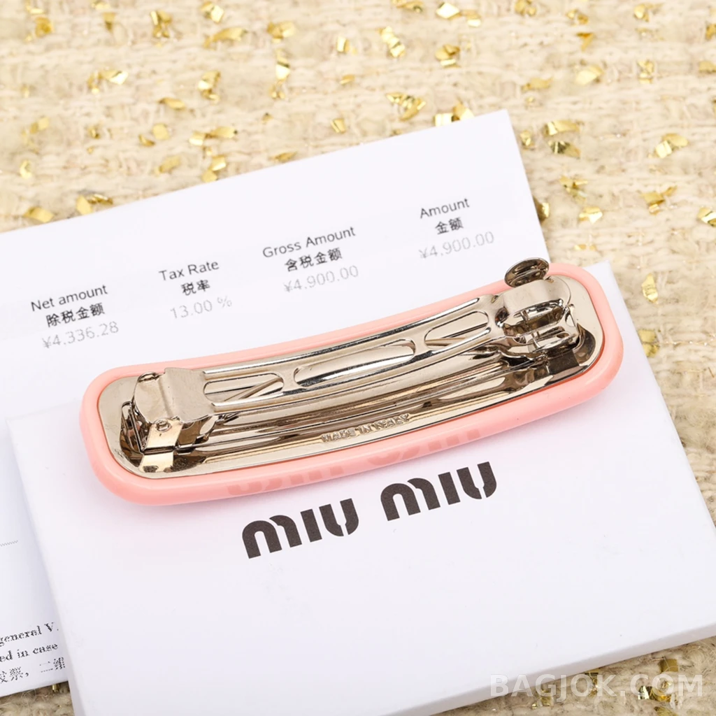 미우미우 Miu Miu 로고 풀스톤 헤어클립 상세 이미지