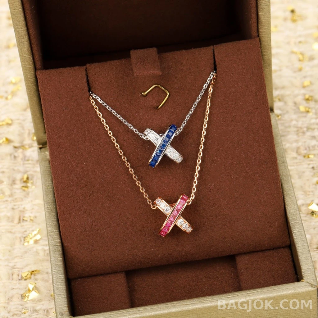 쇼메 Chaumet Jeux de Liens 크로스 목걸이 상세 이미지