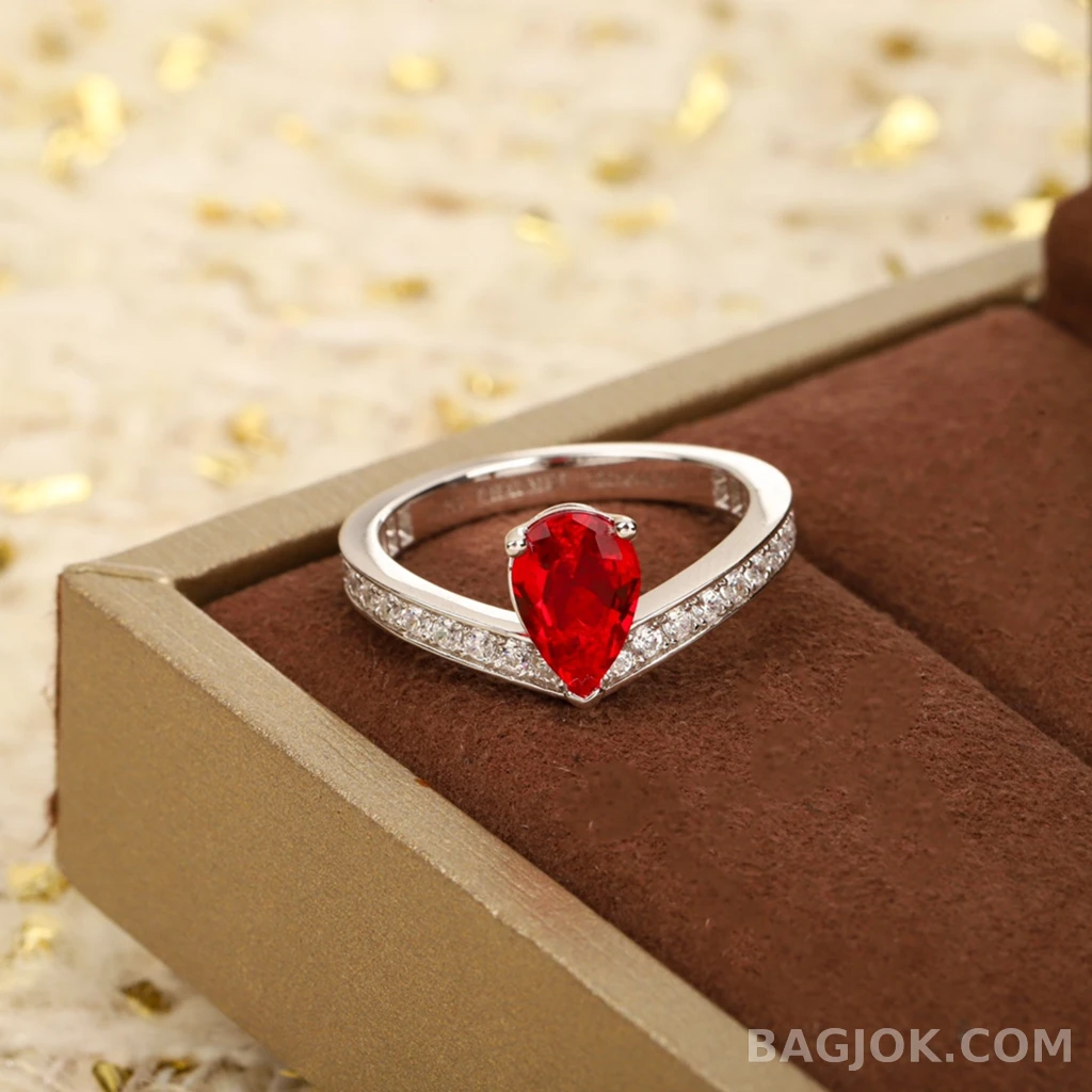 쇼메 Chaumet Joséphine 레드 스톤 반지 상세 이미지