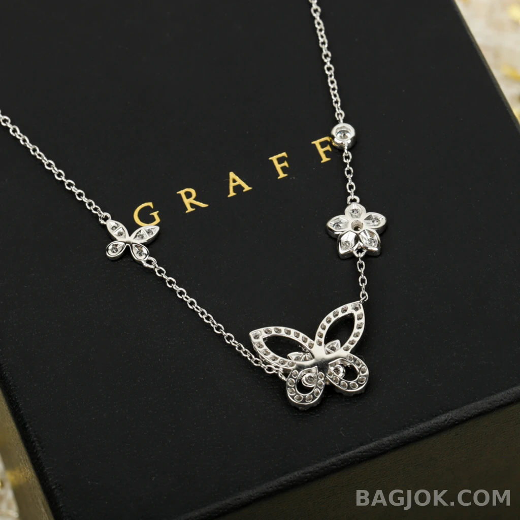 그라프 Graff 버터플라이 플라워 목걸이 상세 이미지
