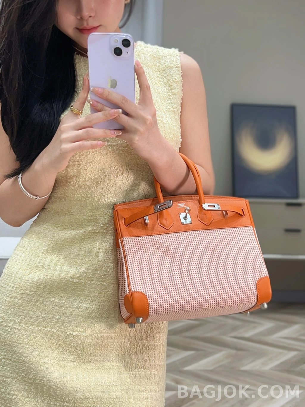 에르메스 Hermes 버킨 25 프렌치 빈티지 스위프트 상세 이미지