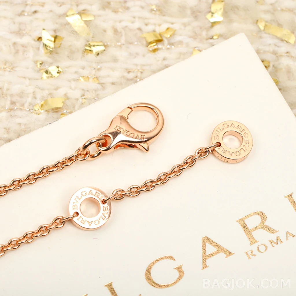 불가리 Bvlgari 라운드 핑크 스톤 목걸이 상세 이미지