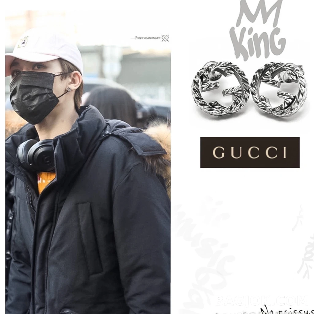 구찌 Gucci 인터로킹 G 실버 이어링 상세 이미지
