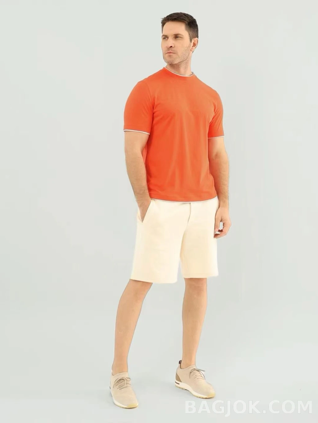브루넬로 쿠치넬리 Brunello Cucinelli 코튼 크루넥 티셔츠 상세 이미지