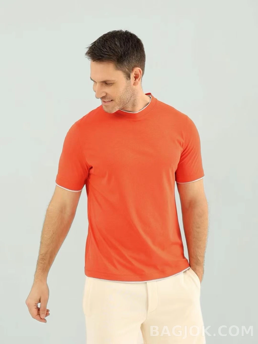 브루넬로 쿠치넬리 Brunello Cucinelli 코튼 크루넥 티셔츠 상세 이미지