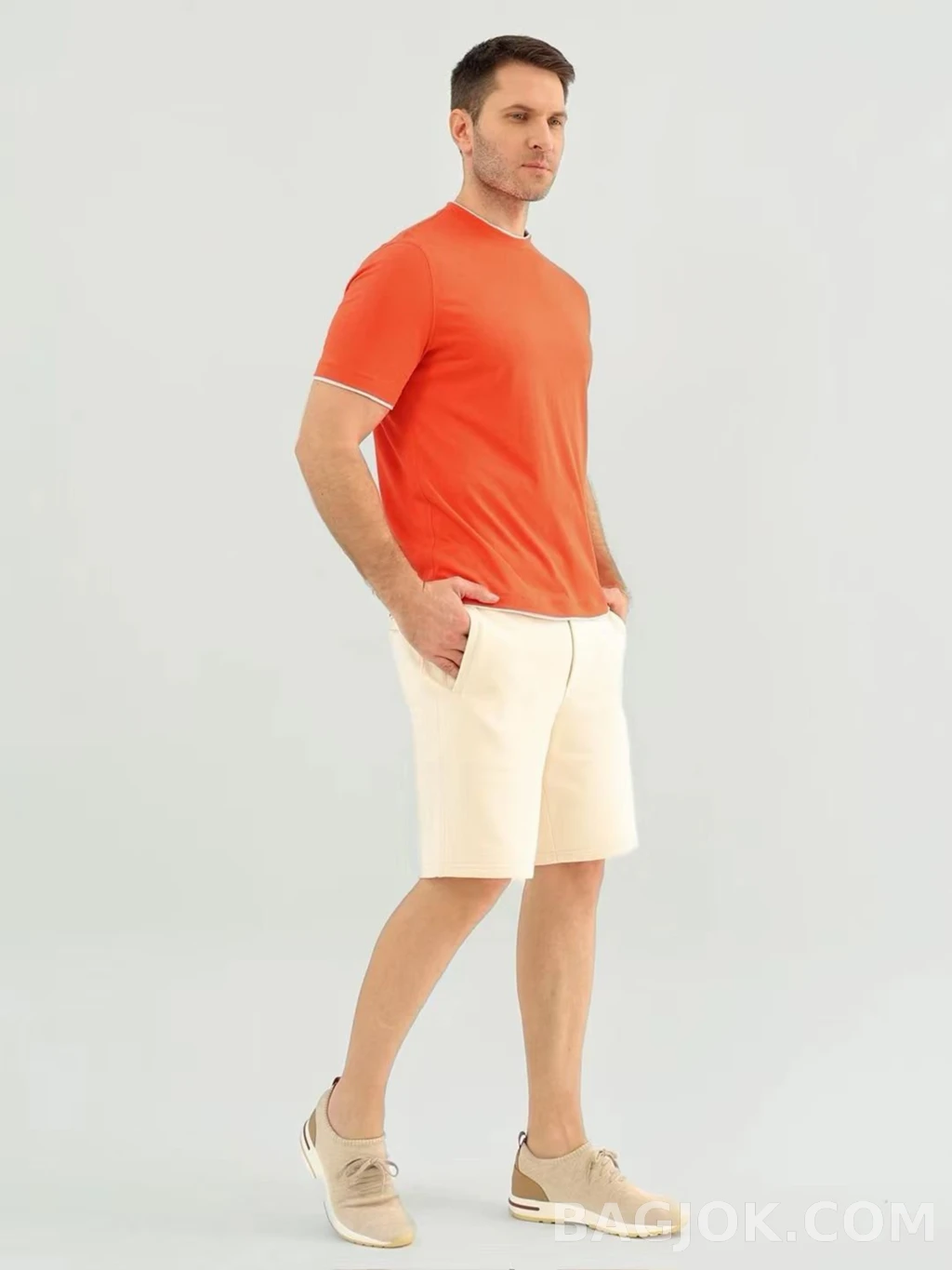 브루넬로 쿠치넬리 Brunello Cucinelli 코튼 크루넥 티셔츠 상세 이미지