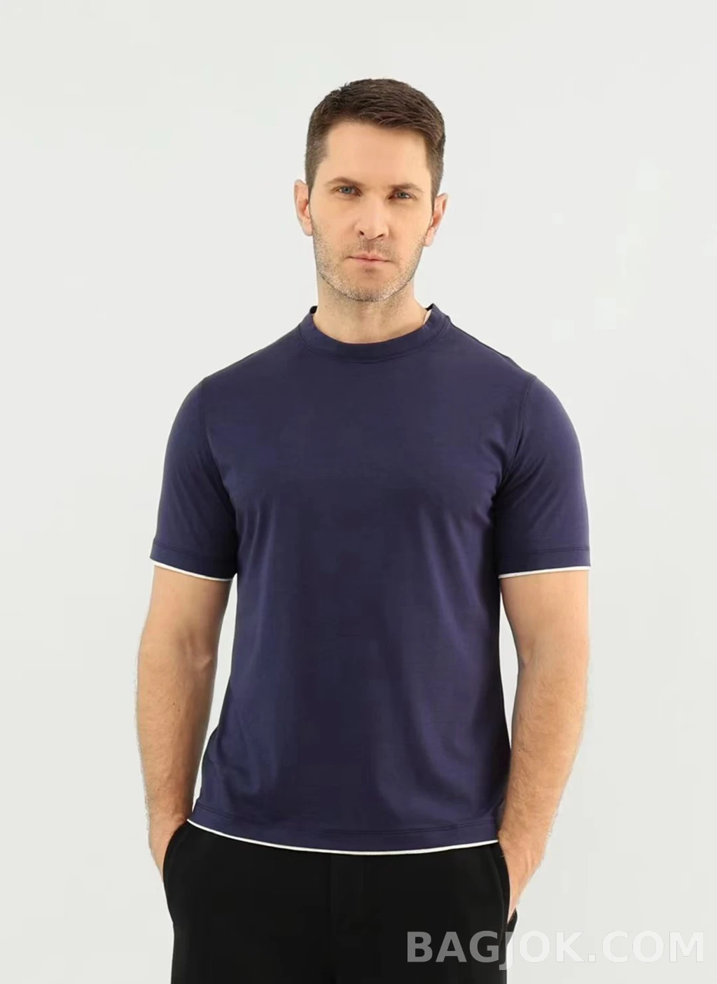 브루넬로 쿠치넬리 Brunello Cucinelli 코튼 크루넥 티셔츠 상세 이미지