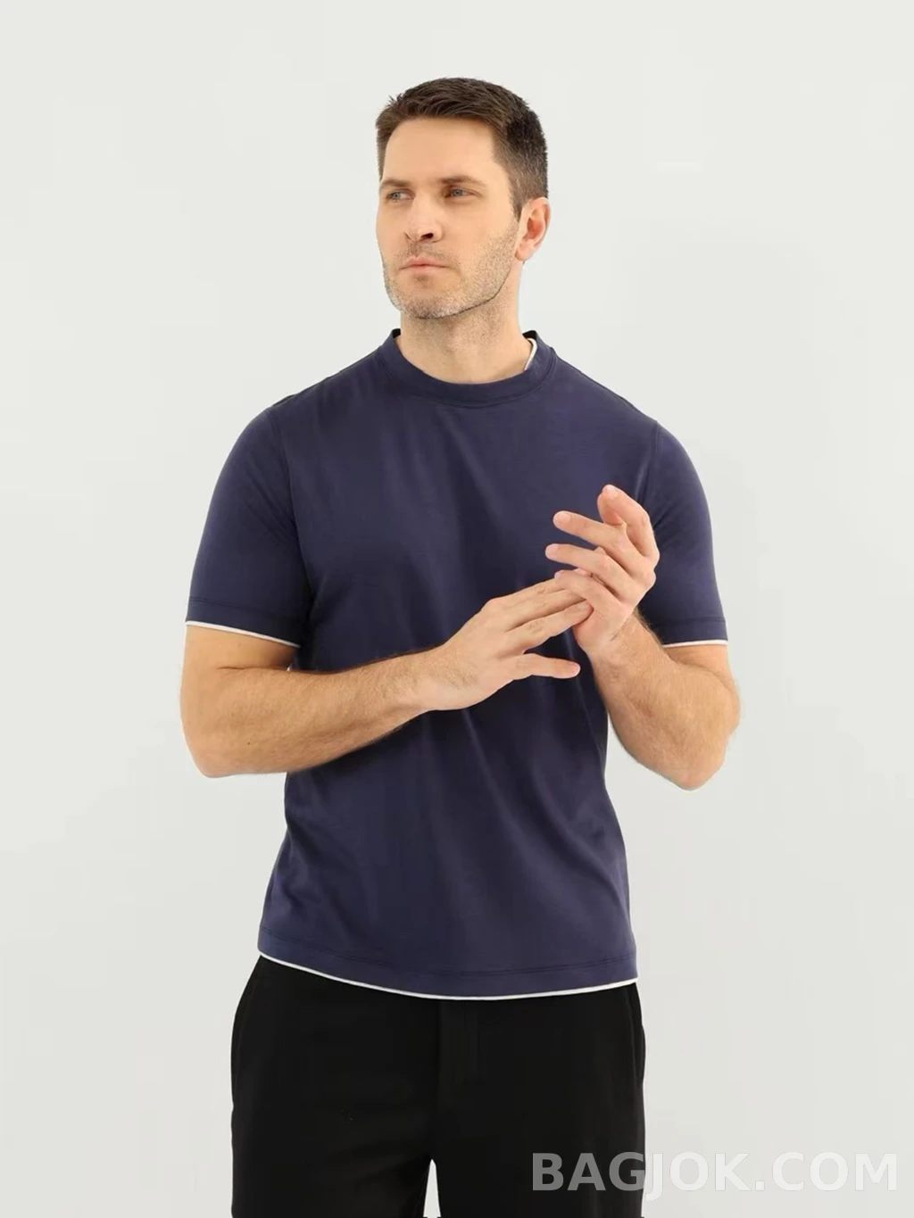 브루넬로 쿠치넬리 Brunello Cucinelli 코튼 크루넥 티셔츠 상세 이미지
