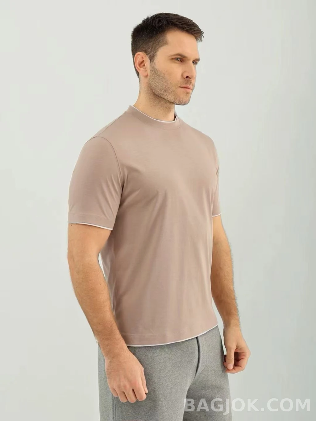 브루넬로 쿠치넬리 Brunello Cucinelli 코튼 크루넥 티셔츠 상세 이미지