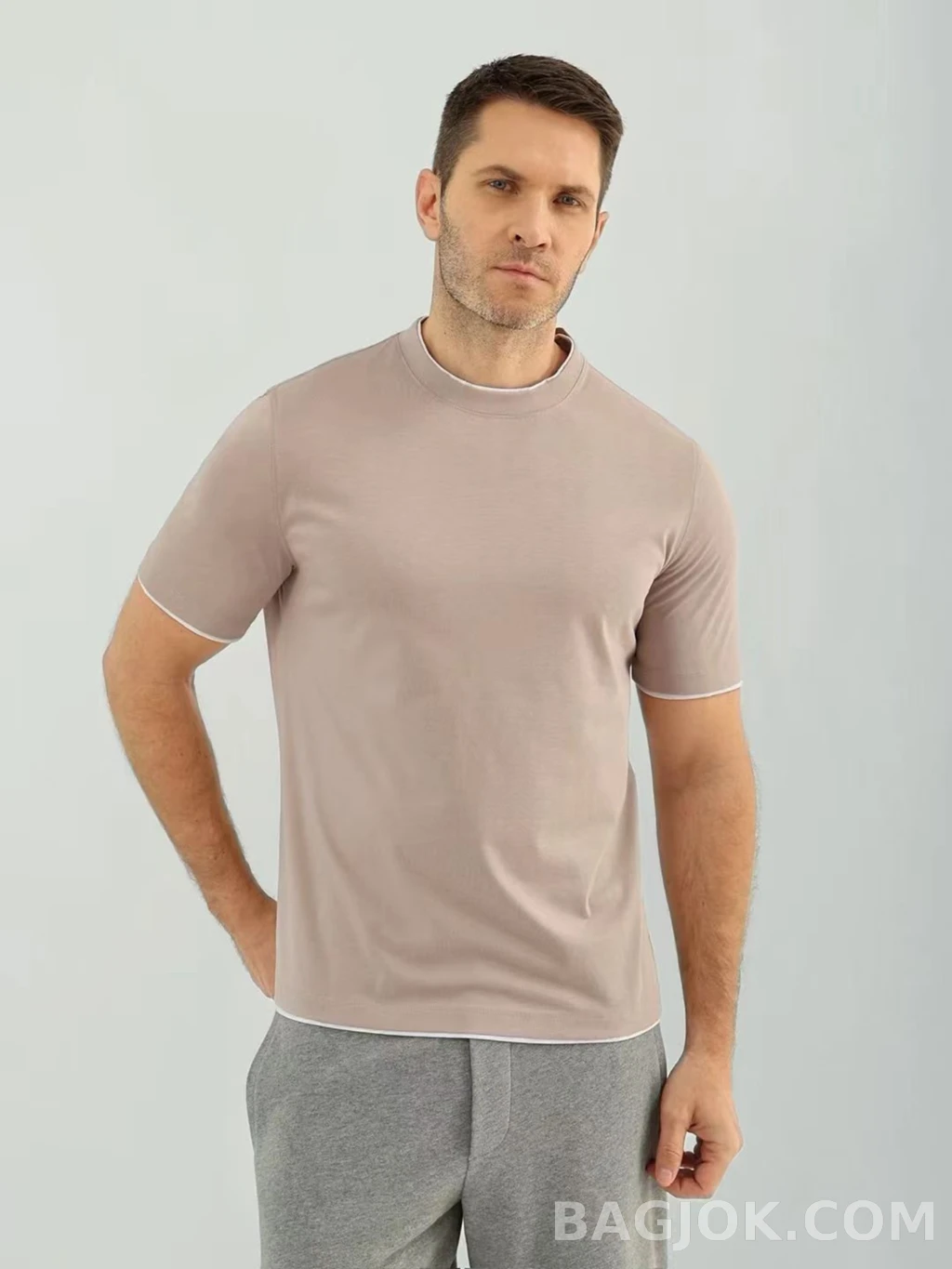 브루넬로 쿠치넬리 Brunello Cucinelli 코튼 크루넥 티셔츠 상세 이미지