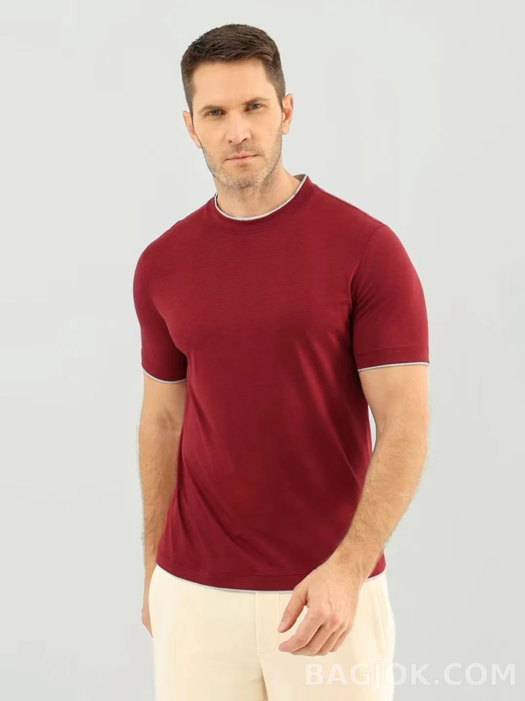 브루넬로 쿠치넬리 Brunello Cucinelli 코튼 크루넥 티셔츠 상세 이미지
