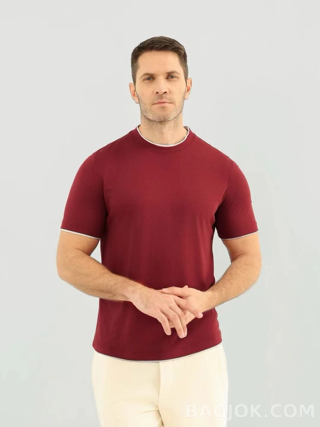 브루넬로 쿠치넬리 Brunello Cucinelli 코튼 크루넥 티셔츠 상세 이미지