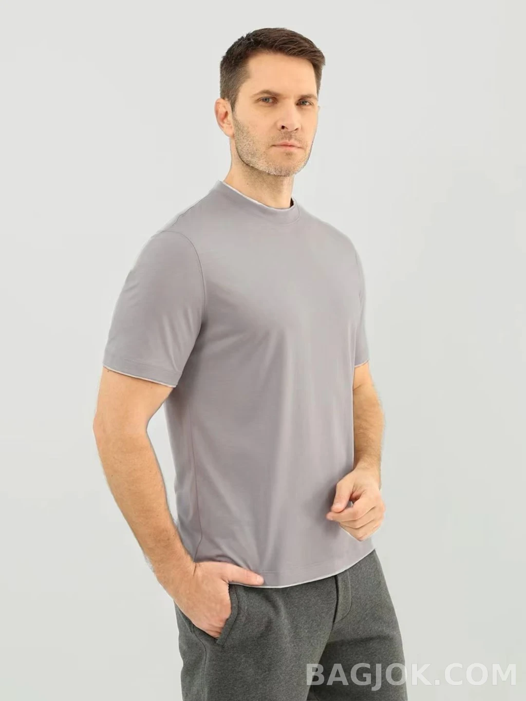 브루넬로 쿠치넬리 Brunello Cucinelli 코튼 크루넥 티셔츠 상세 이미지