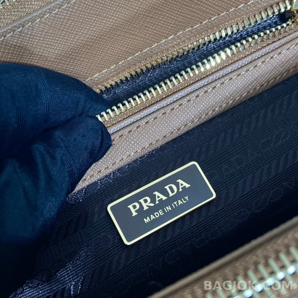 프라다 Prada 자수 패브릭 스몰 갤러리아 백 사피아노 상세 이미지