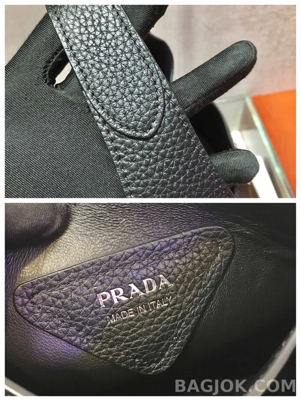 프라다 Prada 미니 버킷백 램스킨 상세 이미지