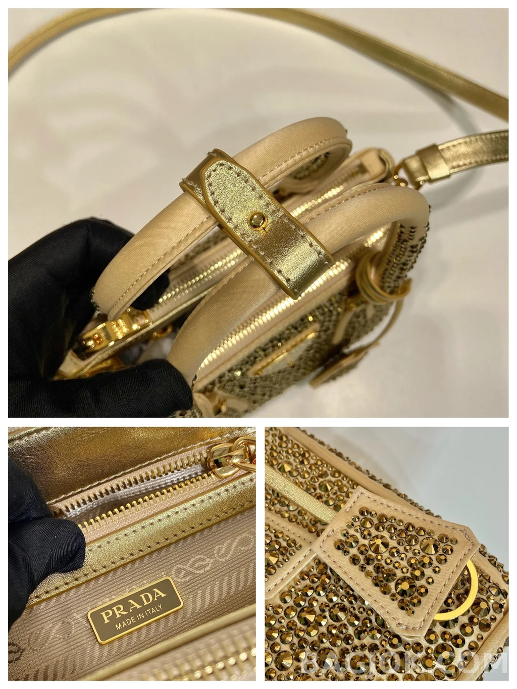 프라다 Prada 크리스탈 새틴 미니 갤러리아백 상세 이미지