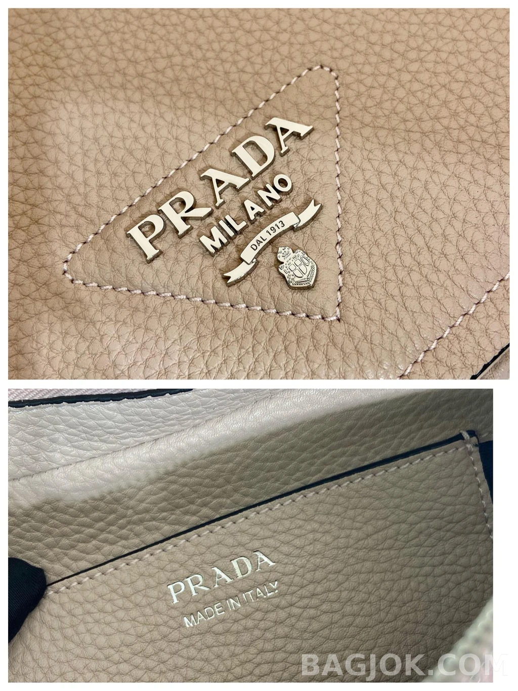 프라다 Prada 디어 그레인 레더 더블 스트랩 상세 이미지