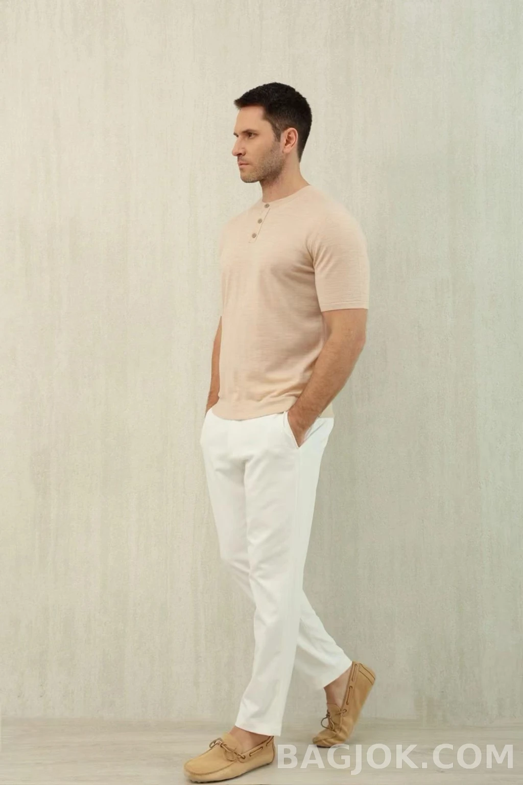 로로피아나 Loro Piana 헨리넥 니트 반팔 상세 이미지