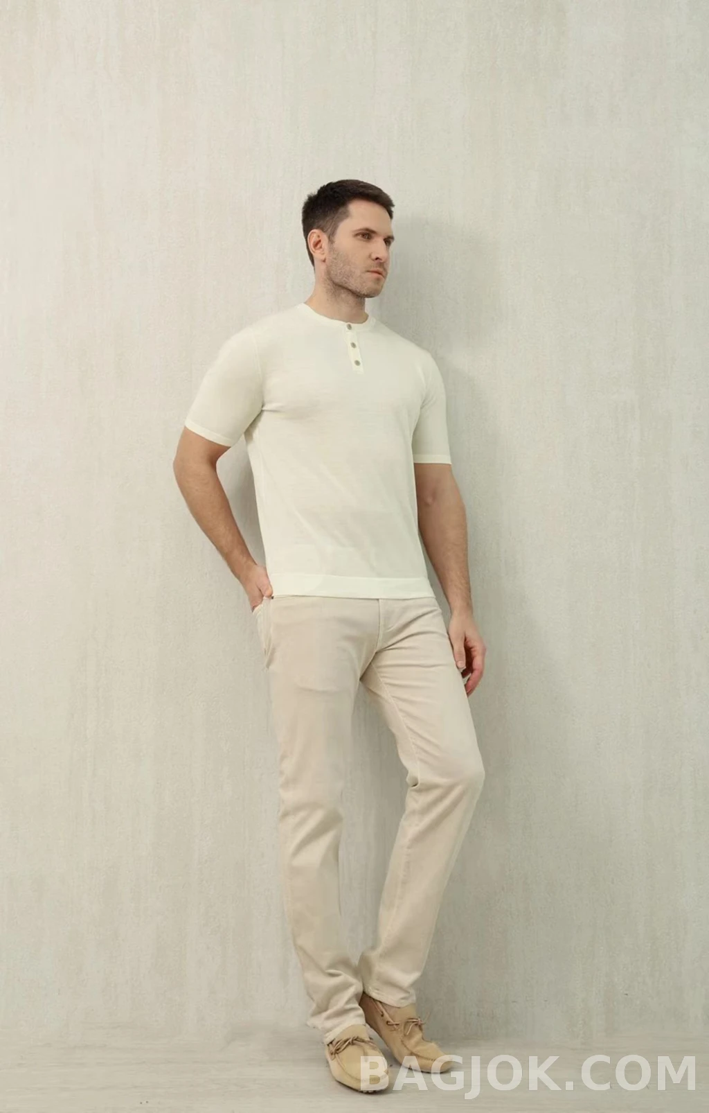 로로피아나 Loro Piana 헨리넥 니트 반팔 상세 이미지