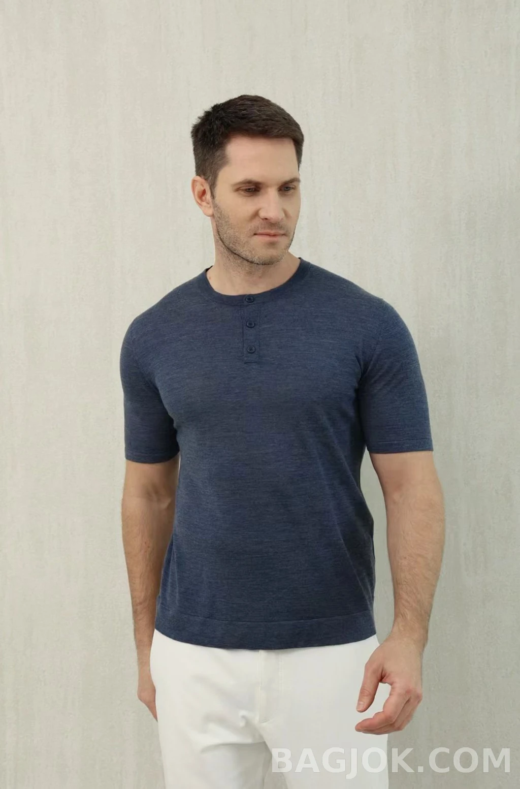 로로피아나 Loro Piana 헨리넥 니트 반팔 상세 이미지