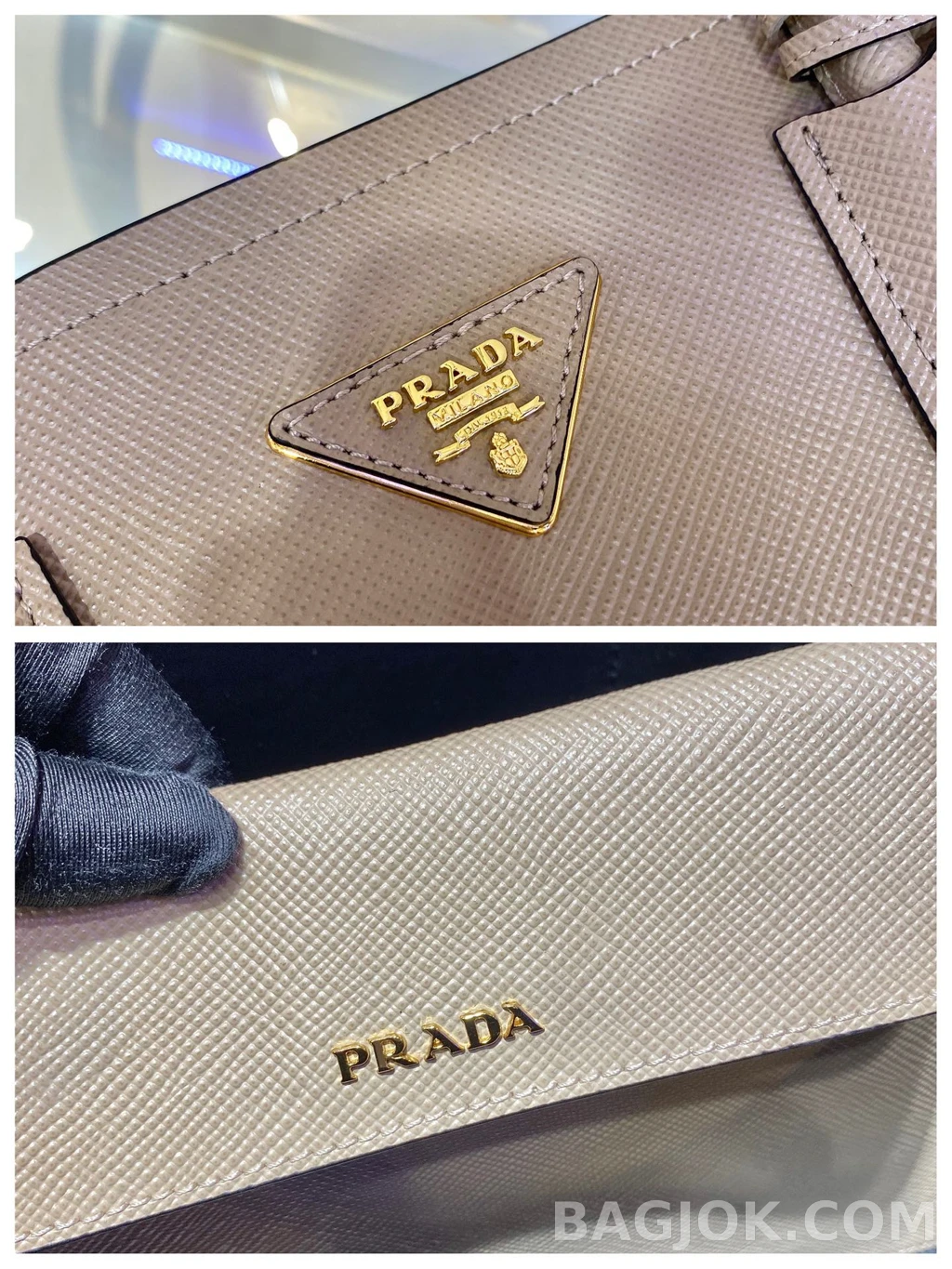 프라다 Prada 클래식 그레인 레더 쇼퍼 토트백 상세 이미지