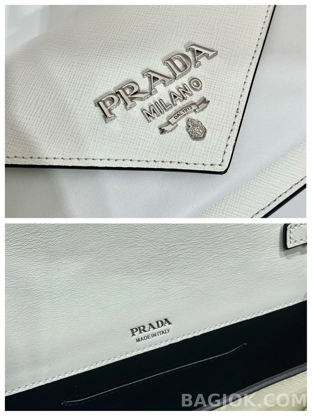 프라다 Prada 모노크롬 사피아노 엔벨롭 숄더백 상세 이미지