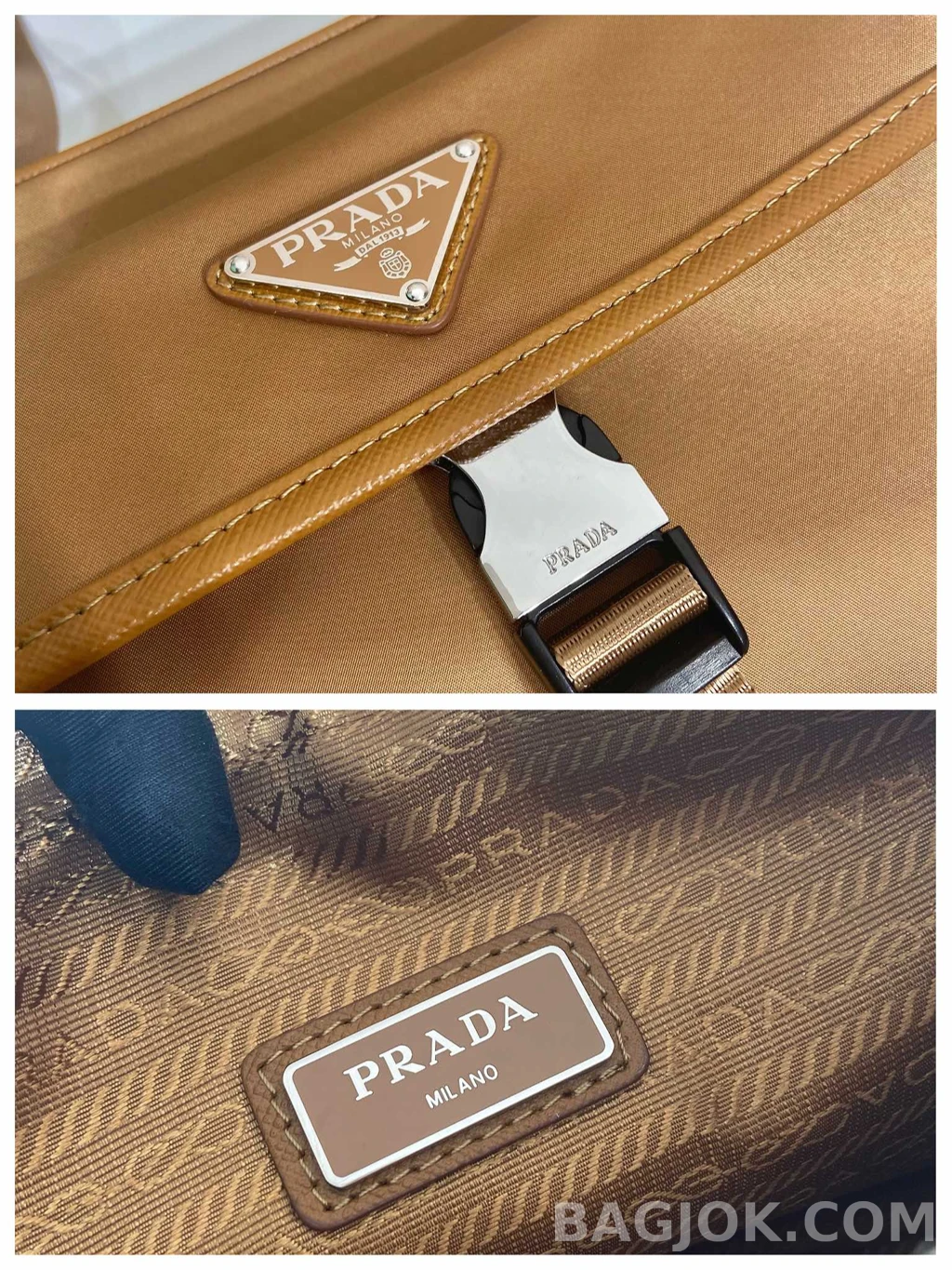 프라다 Prada 리나일론&브러시드 숄더백 상세 이미지