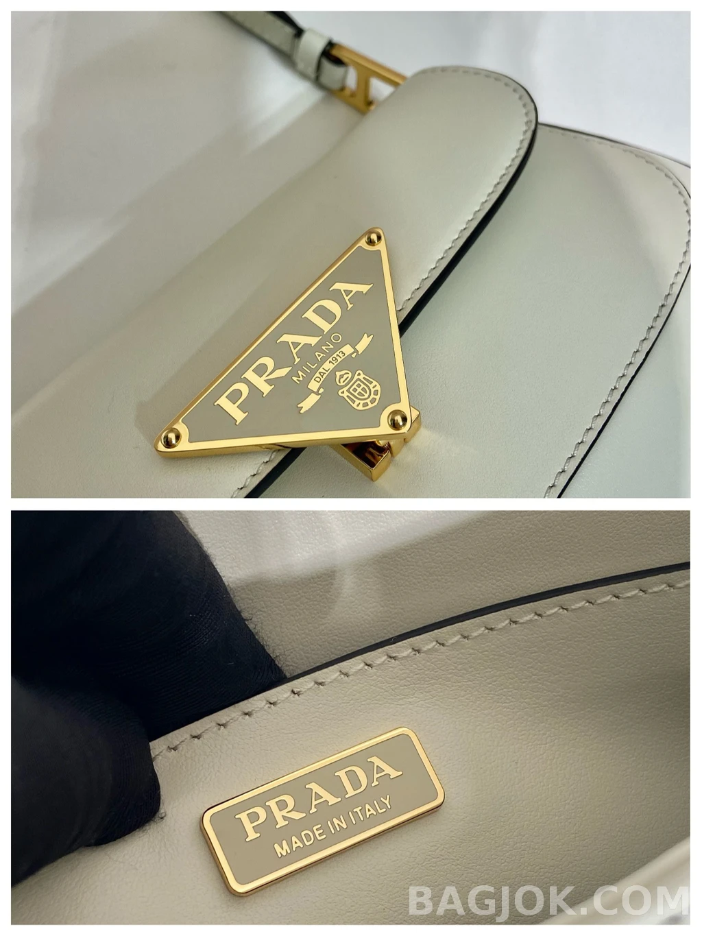 프라다 Prada 트라이앵글 레더 플랩 숄더백 상세 이미지
