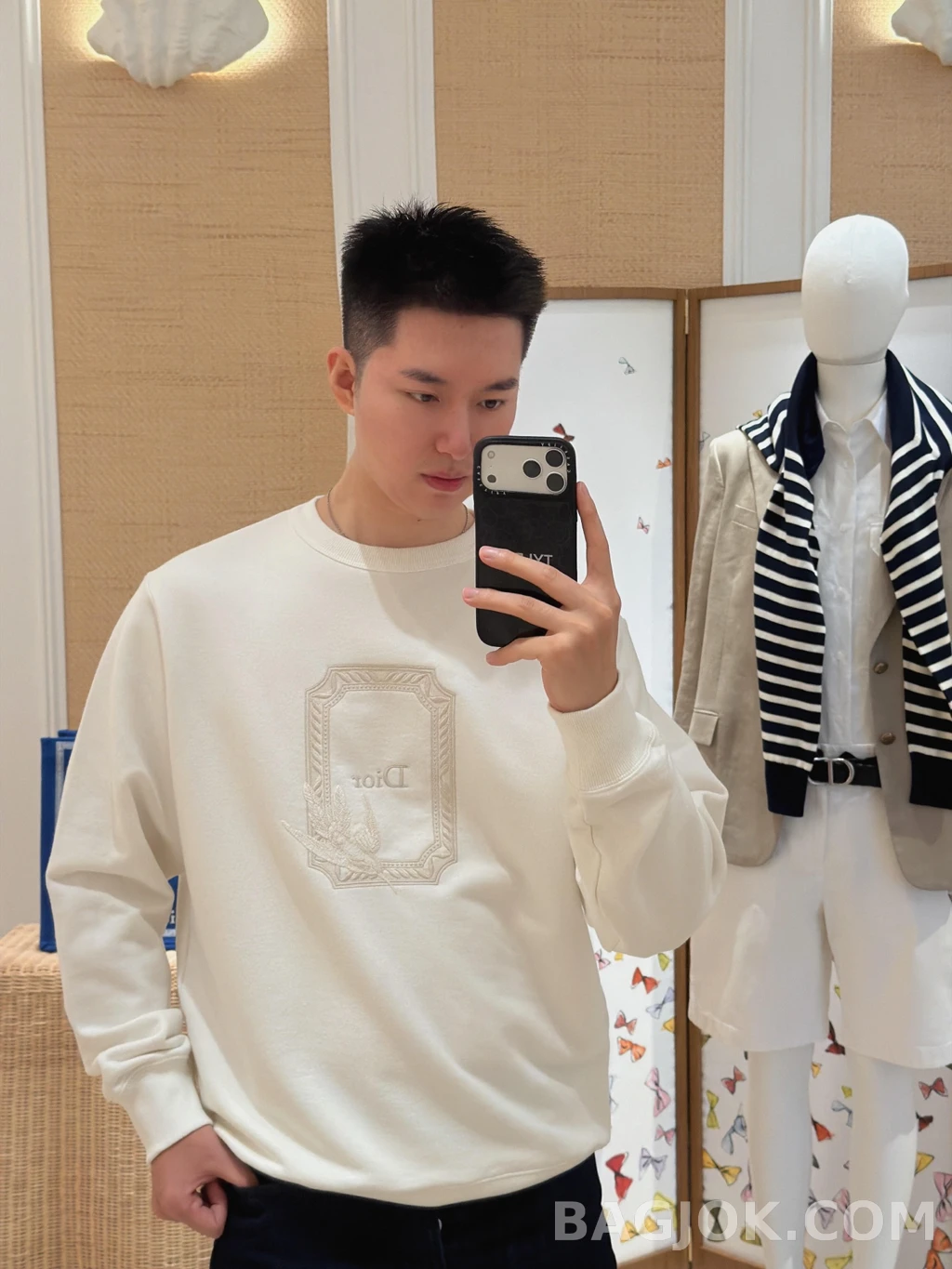 디올 디올 허밍버드 자수 맨투맨 상세 이미지