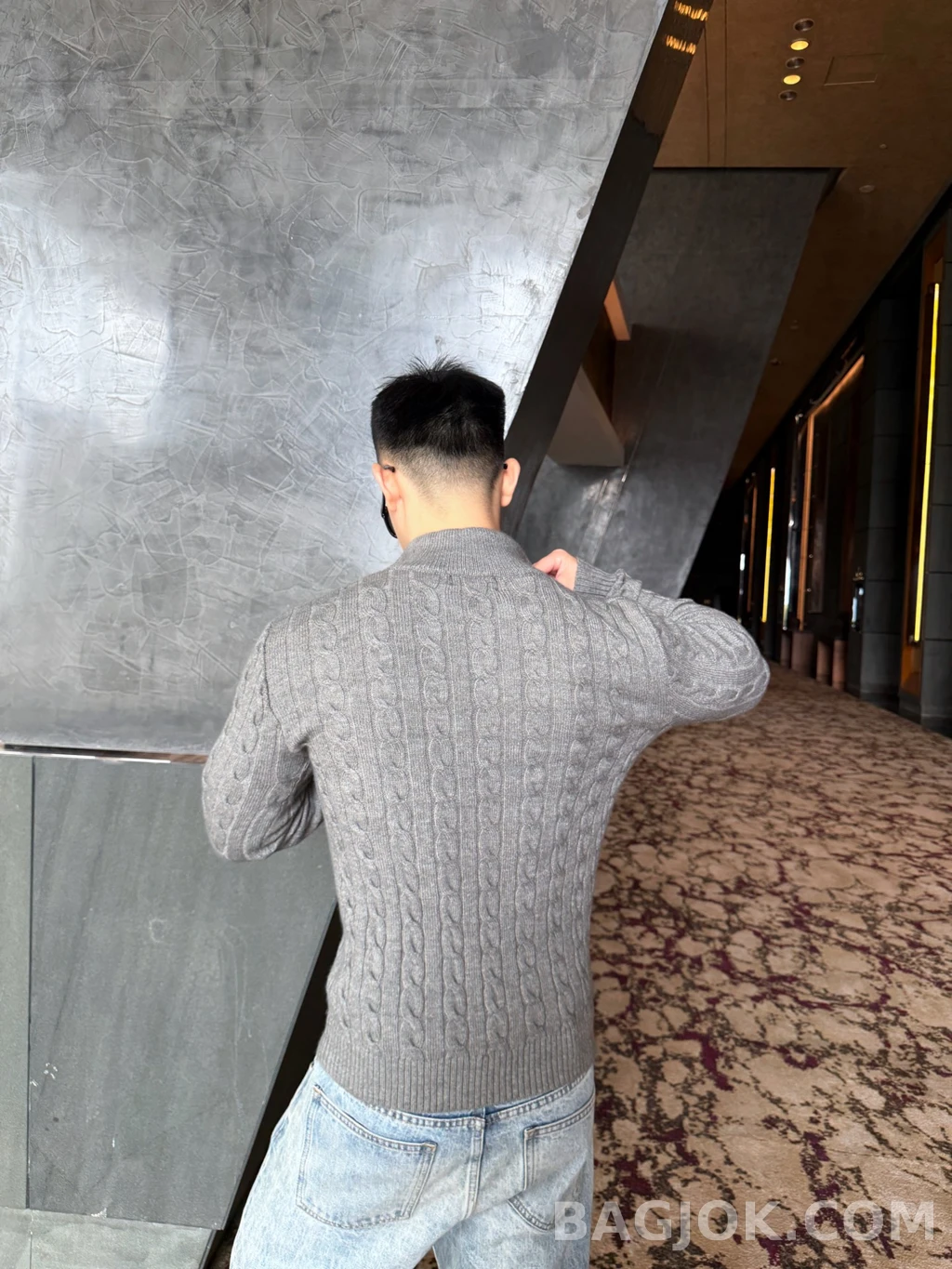 랄프로렌 랄프로렌 꽈배기 하프집 니트 상세 이미지